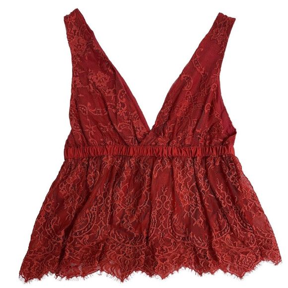 Free People, Chante Lace Tie Tank Top, Frenchie Kiss, Size S - Picture 13 of 16